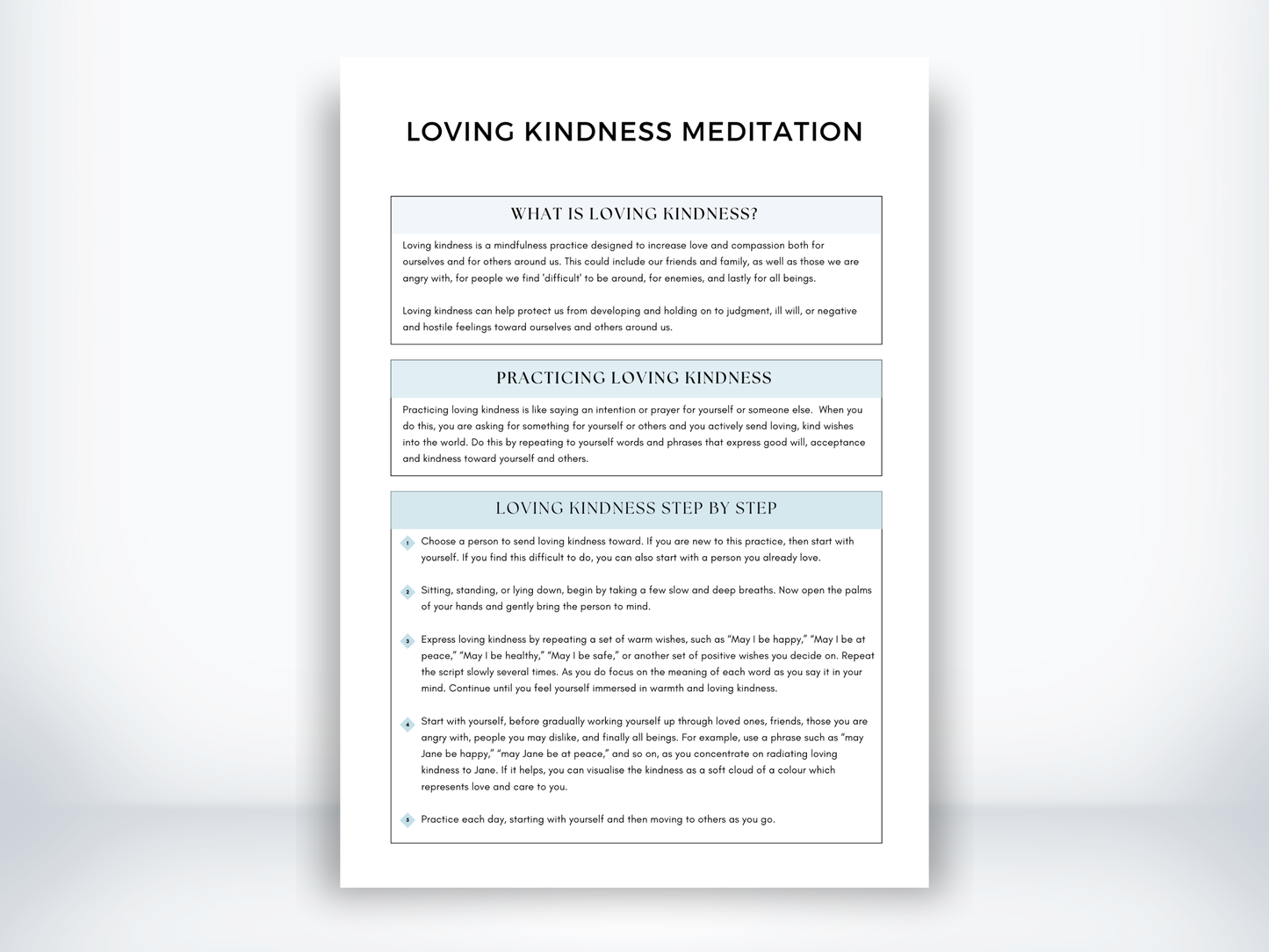 Loving Kindness Meditation DBT Skills PDF
