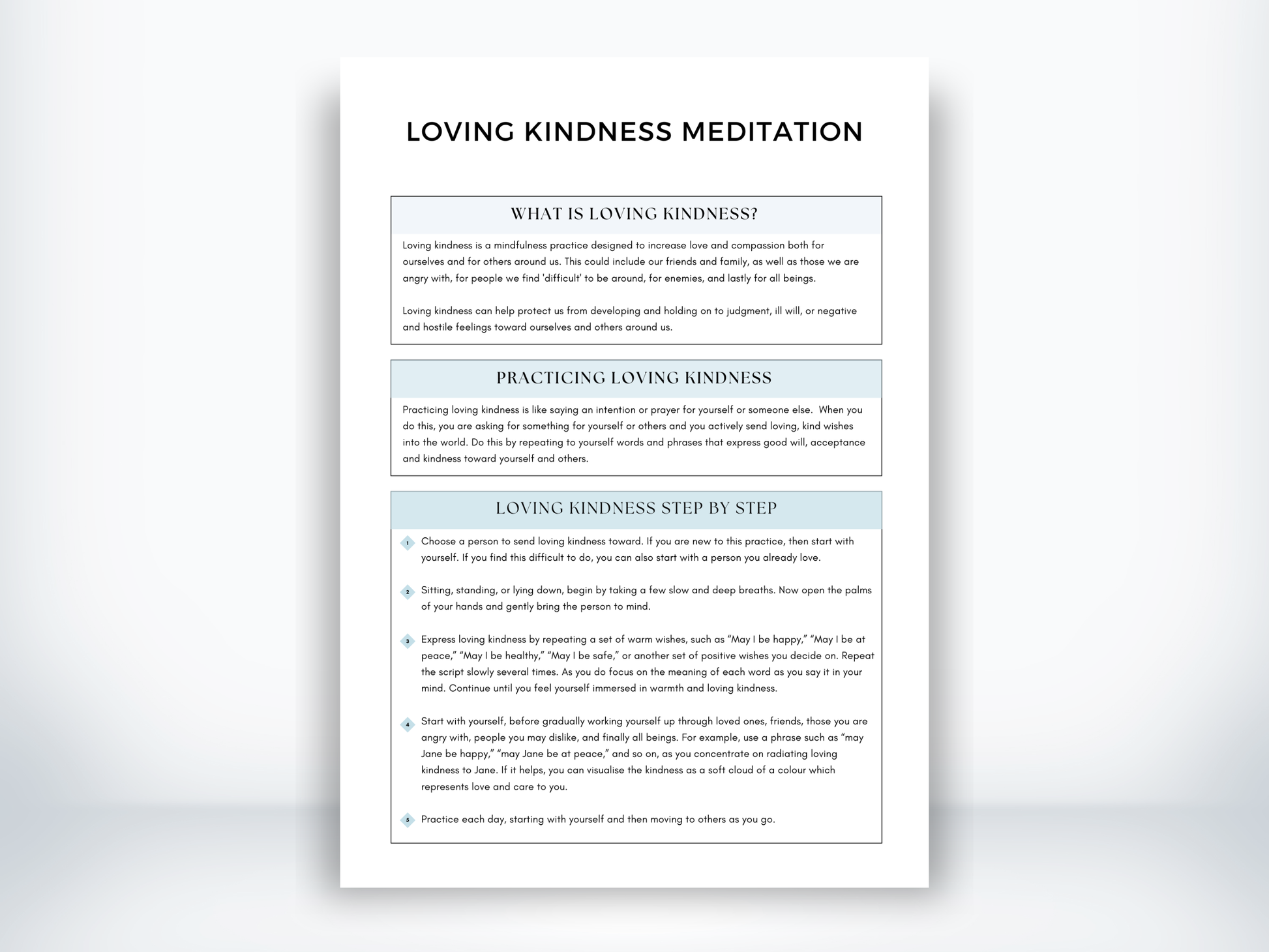 Loving Kindness Meditation DBT Skills PDF