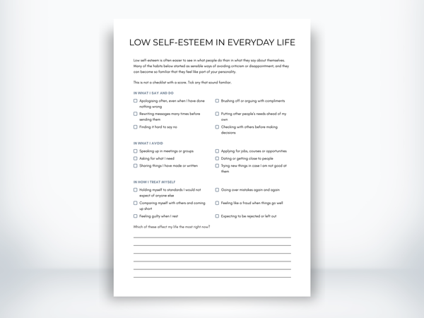 Low Self-Esteem in Everyday Life PDF