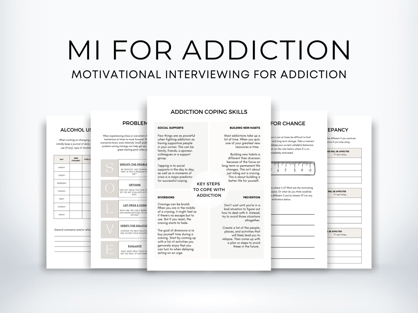 MI for Addiction Worksheets