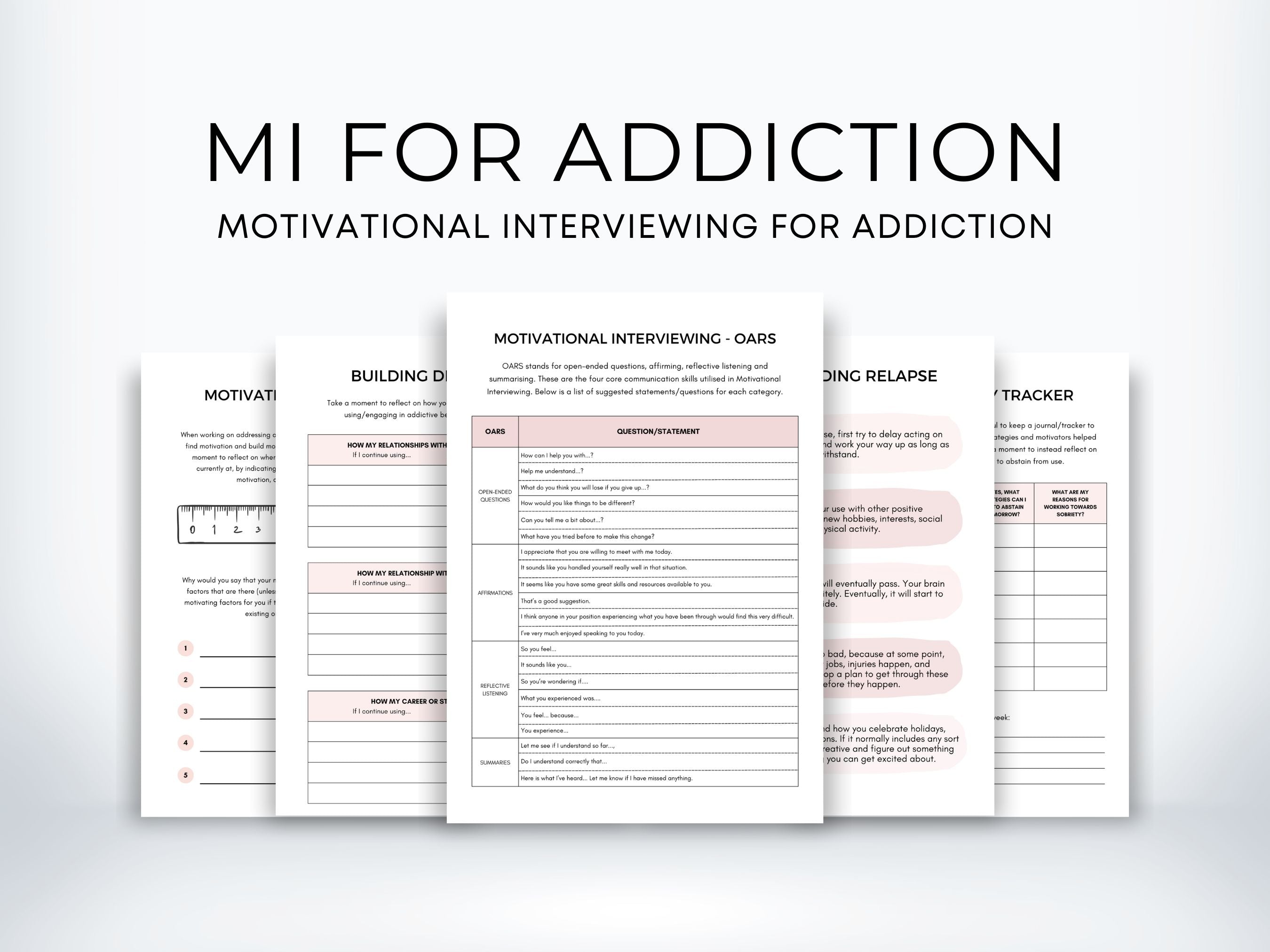 Addiction Recovery Worksheets | My Thriving Mind