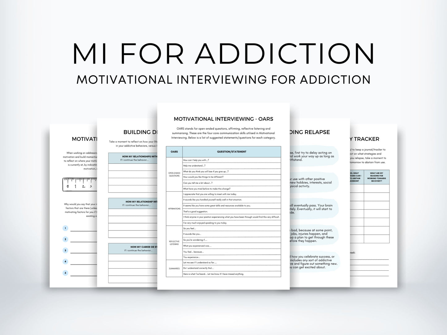 MI for Addiction Worksheets PDF