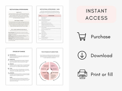 MI for Addiction Worksheets PDF