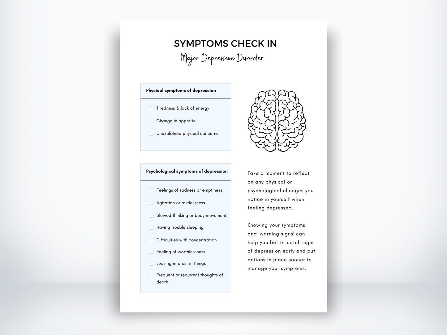 Major Depressive Disorder Symptoms PDF