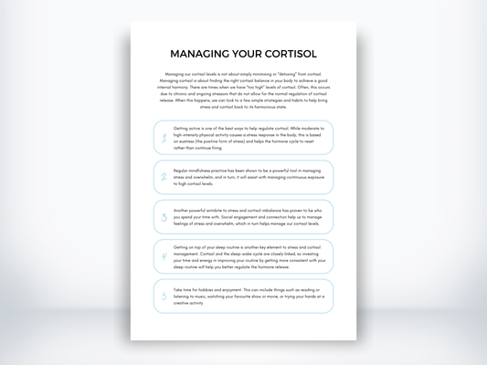 Managing Cortisol Levels Handout PDF