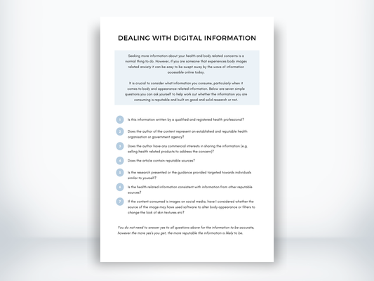 Managing Digital Information for Body Dysmorphia PDF