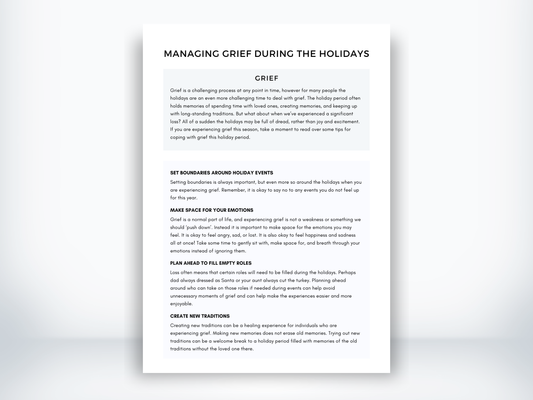 Managing Grief During the Holidays PDFv