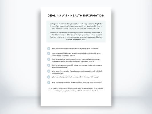 Managing Health Information for Health Anxiety PDF