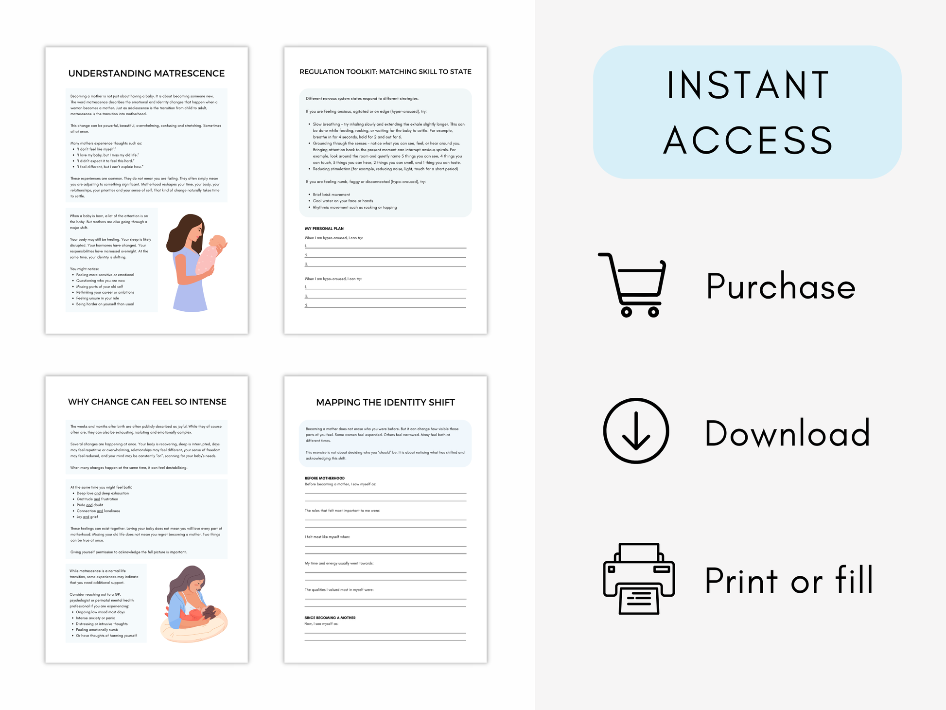 Matrescence & Perinatal Mental Health Worksheets