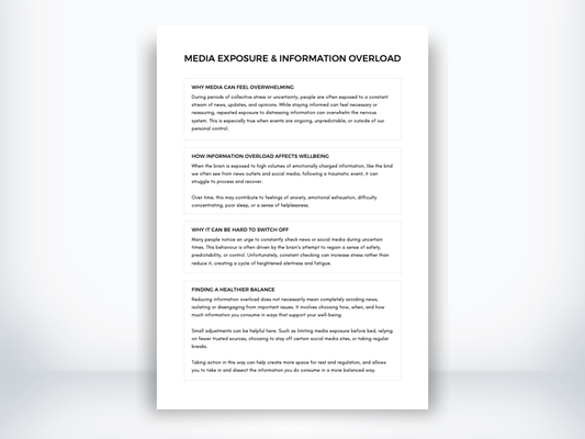 Media Exposure and Information Overload Handout PDF