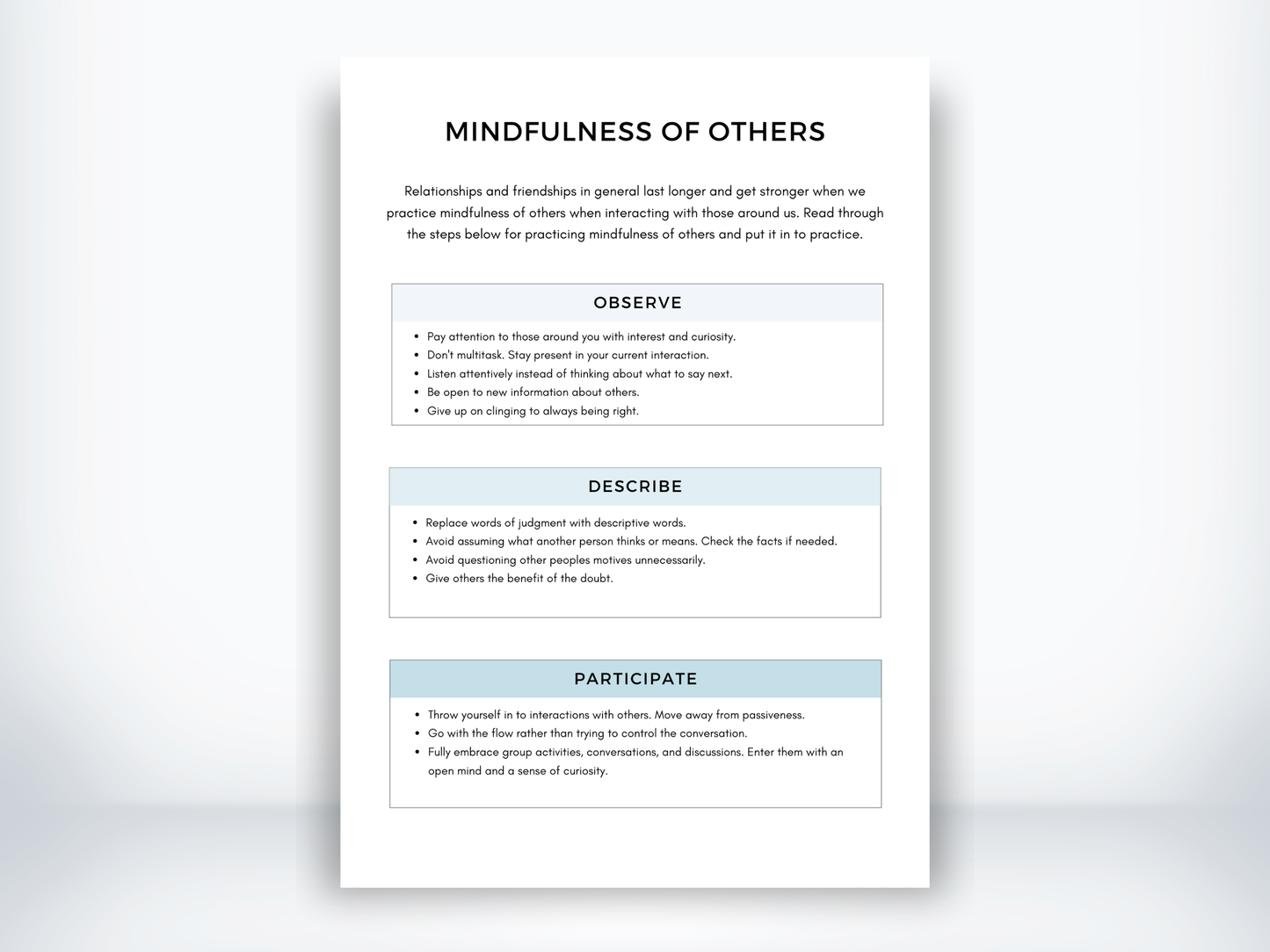 Mindfulness Of Others DBT Skills PDF