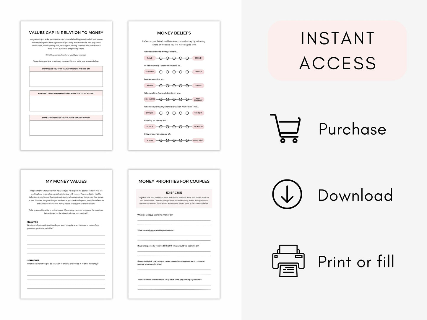 Money Psychology Worksheets PDF