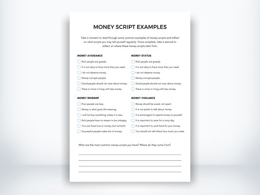 Money Scripts Examples PDF