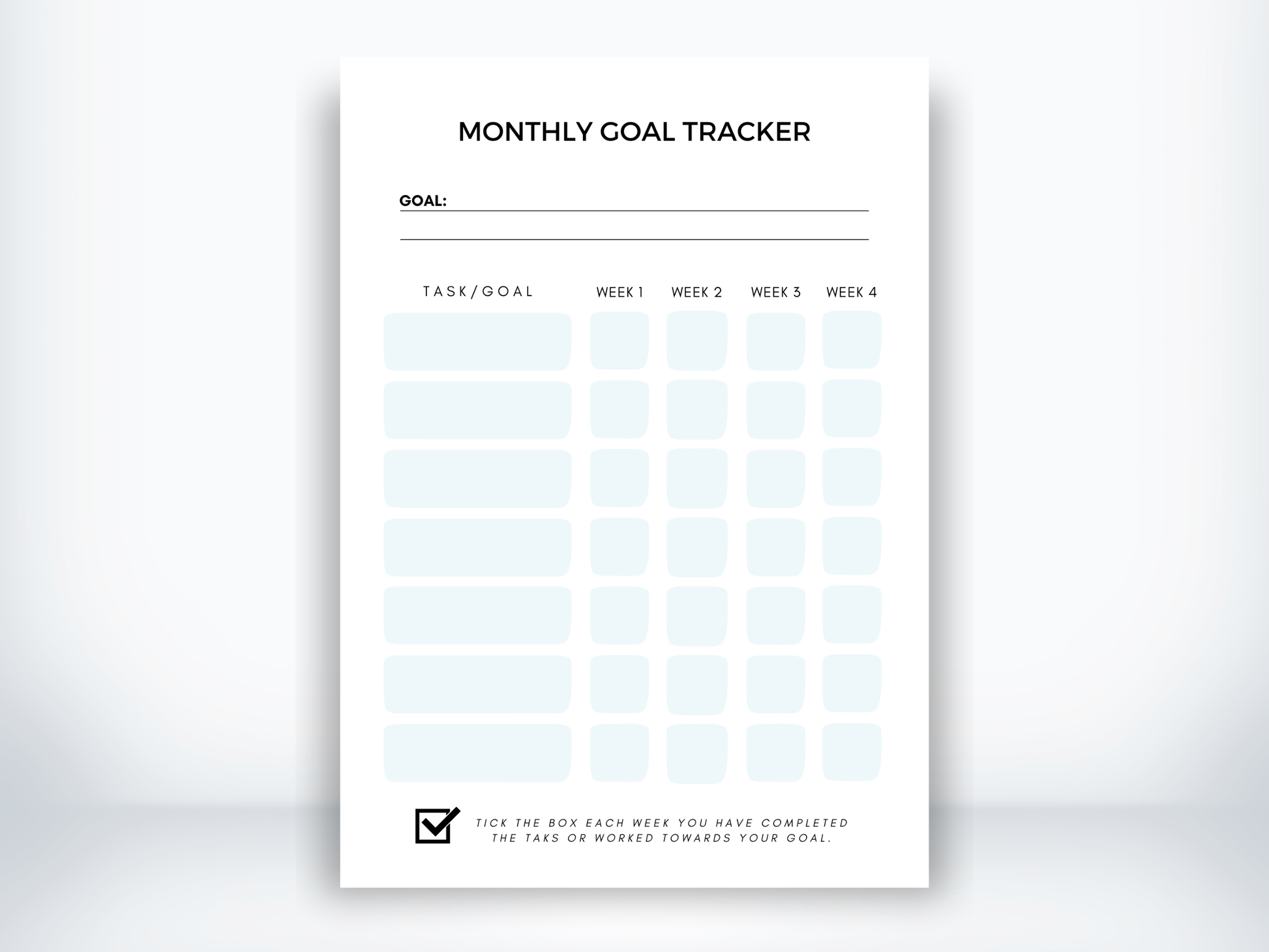 Monthly Goal Tracker Template PDF