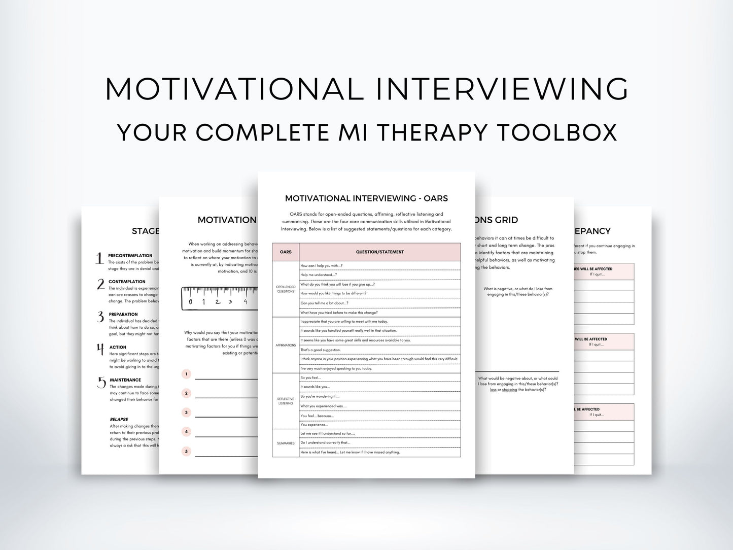 Motivational Interviewing Worksheets PDF