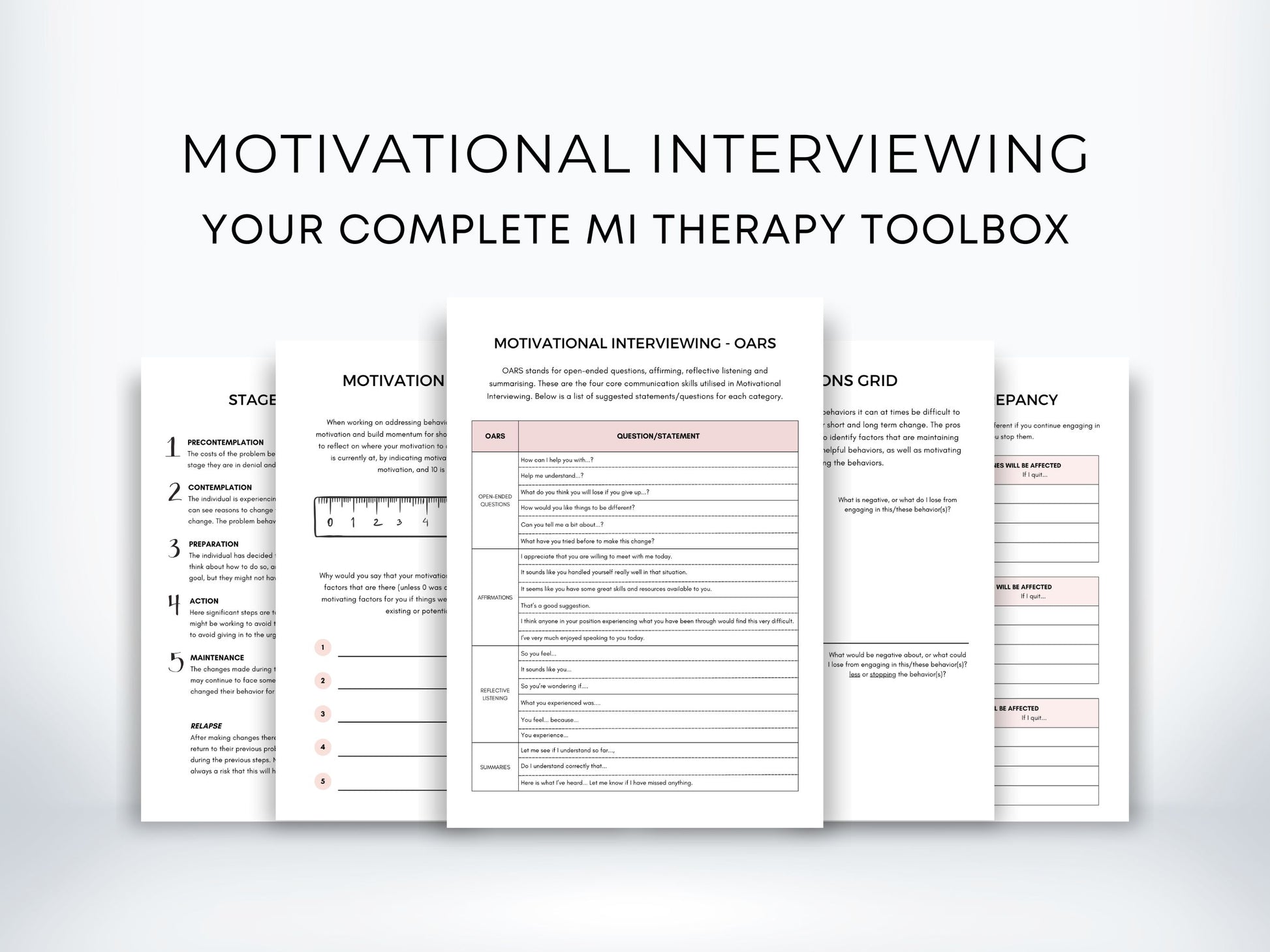 Motivational Interviewing Worksheets PDF