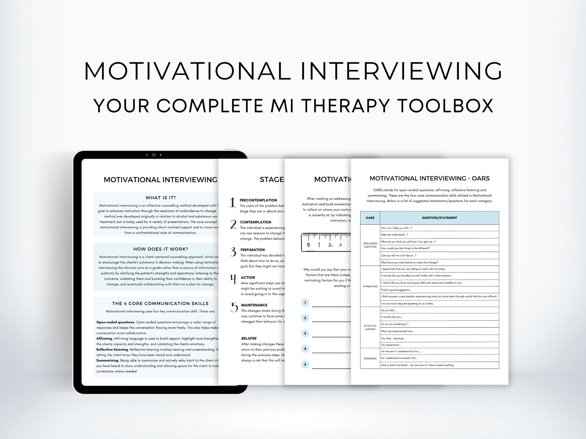 Motivational Interviewing Worksheets PDF