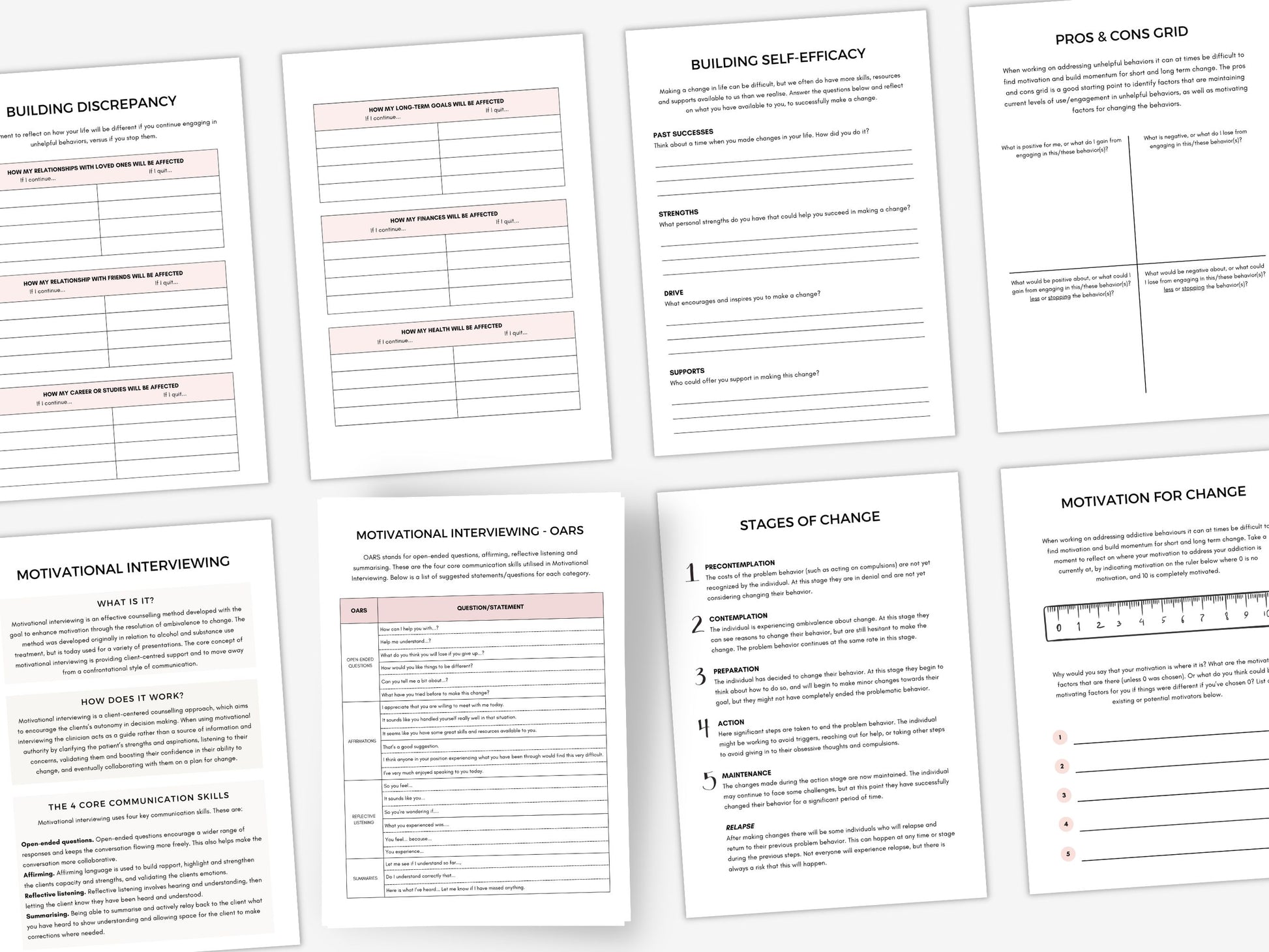 Motivational Interviewing Worksheets PDF