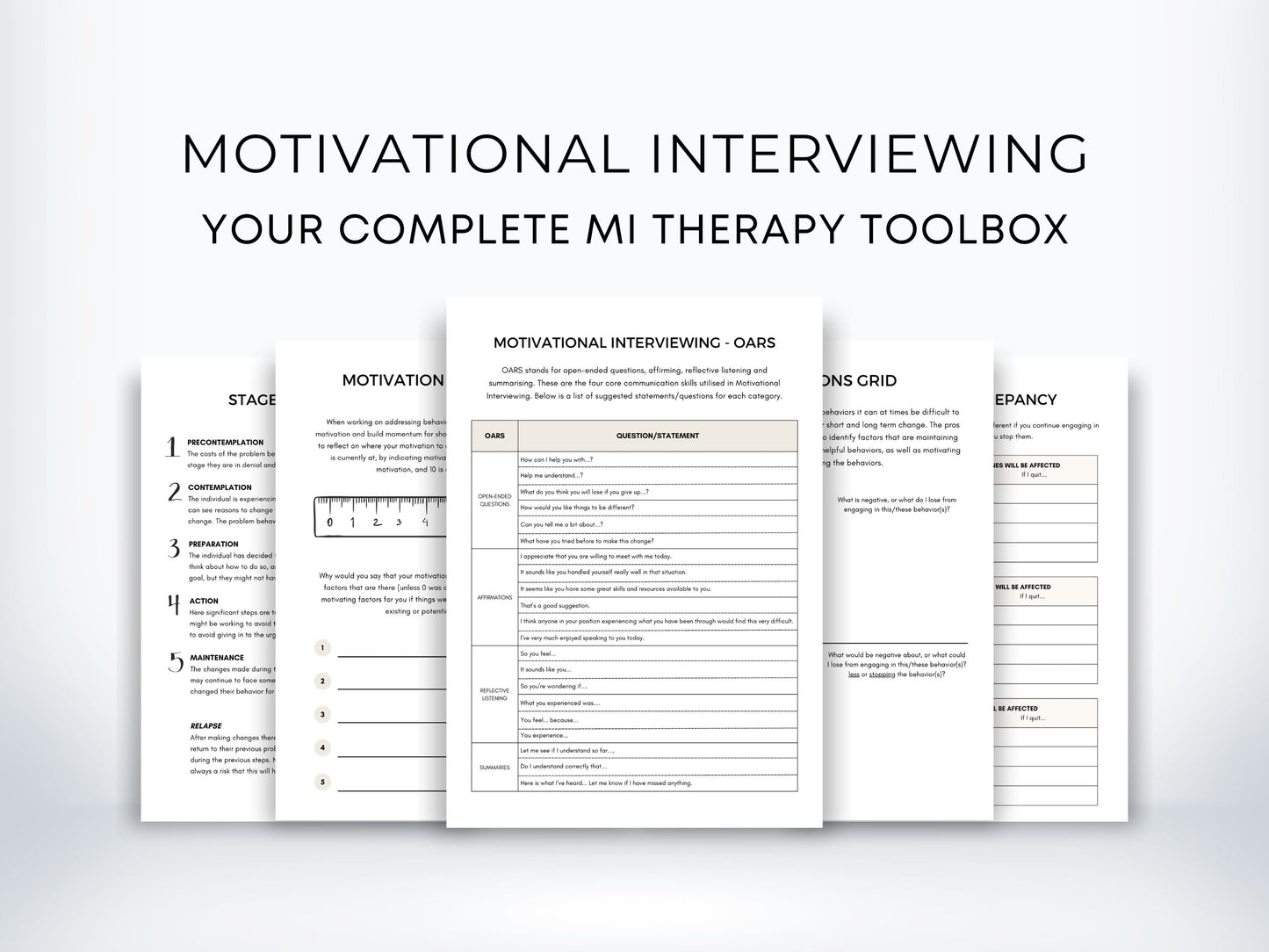 Motivational Interviewing Worksheets