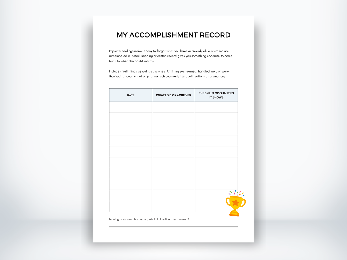 My Accomplishment Record PDF