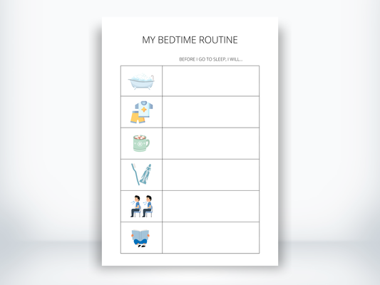 My Bedtime Routine Visual Schedule PDF