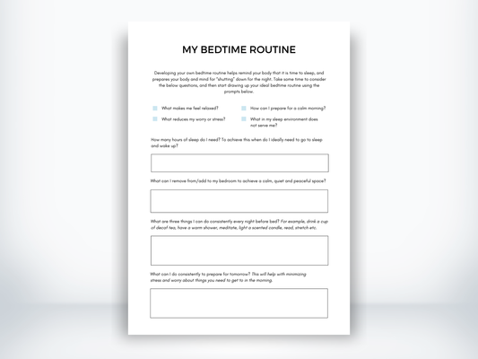 My Bedtime Routine Worksheet PDF
