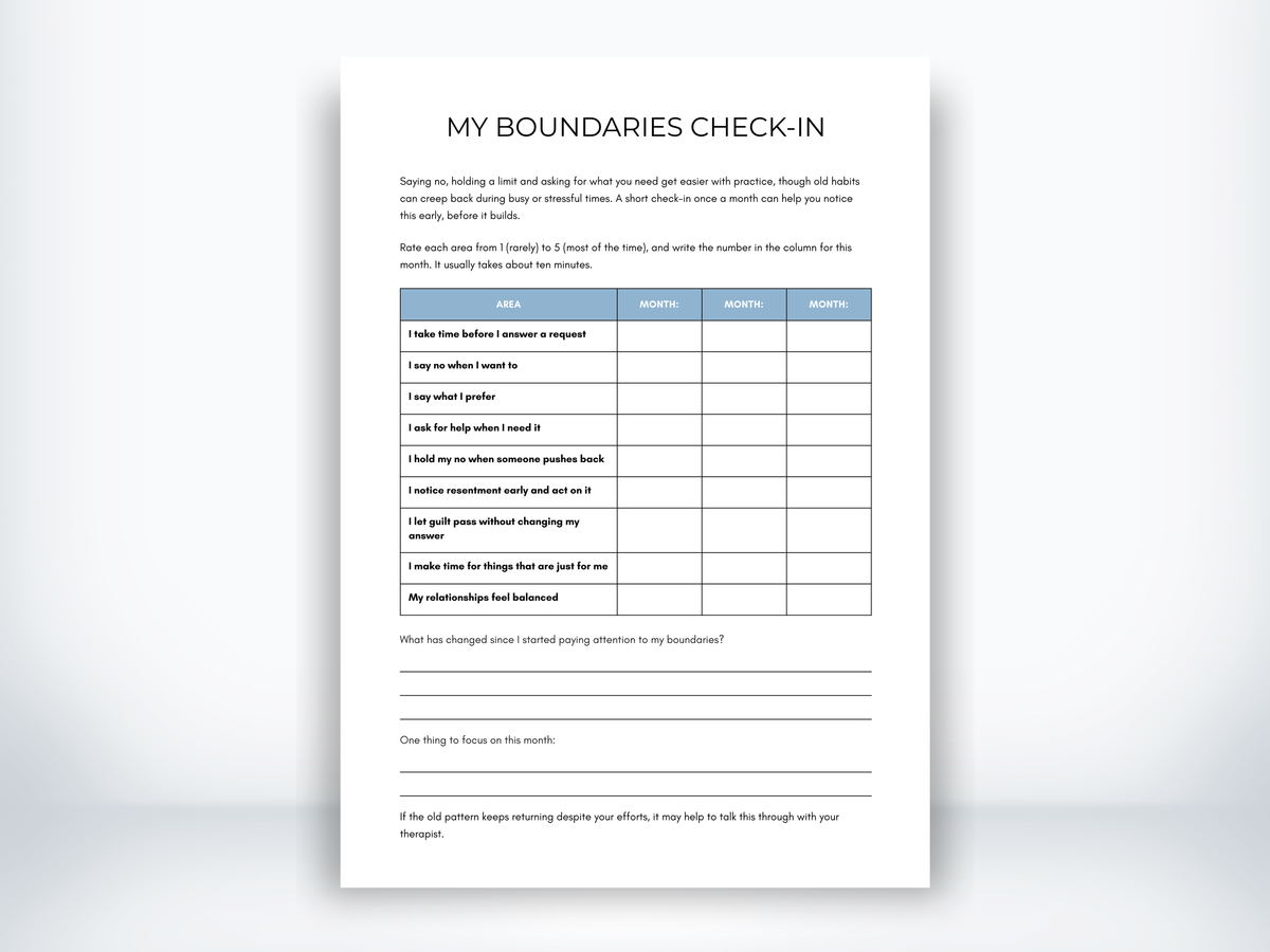 My Boundaries Check-In PDF