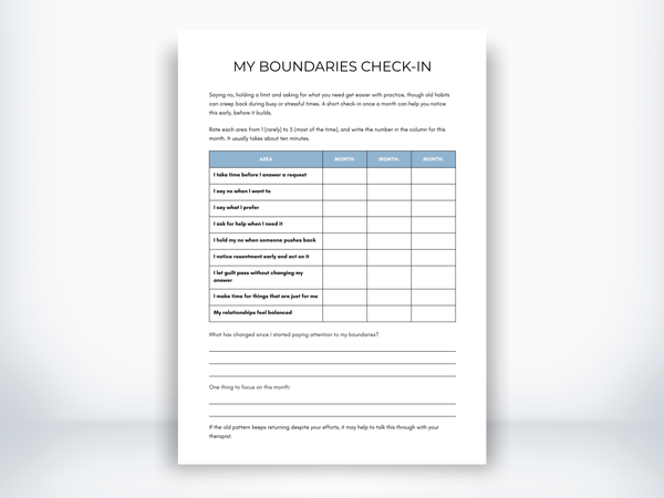My Boundaries Check-In PDF