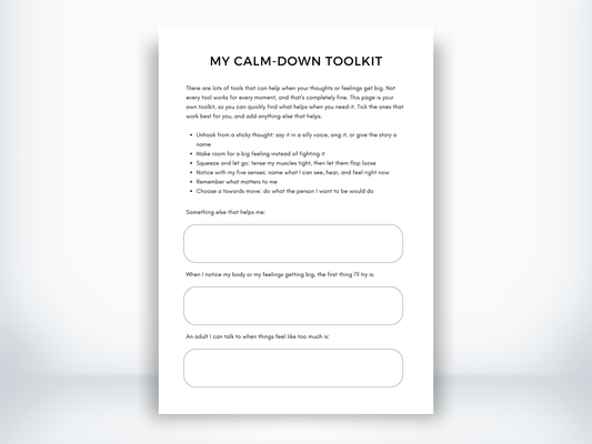 My Calm-Down Toolkit PDF