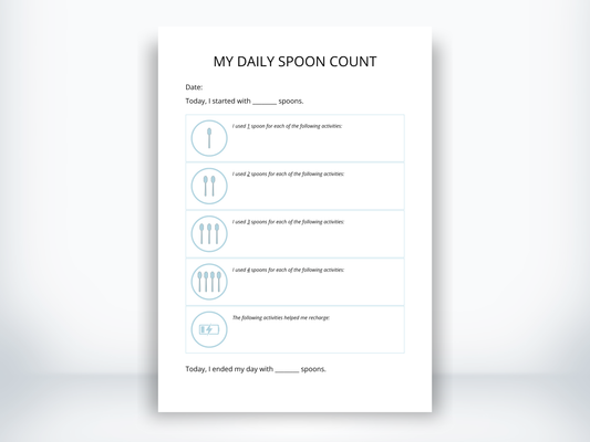 My Daily Spoon Count Worksheet PDF