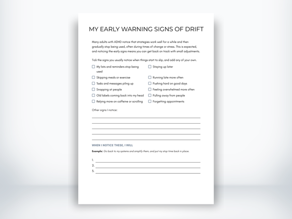 My Early Warning Signs of Drift PDF