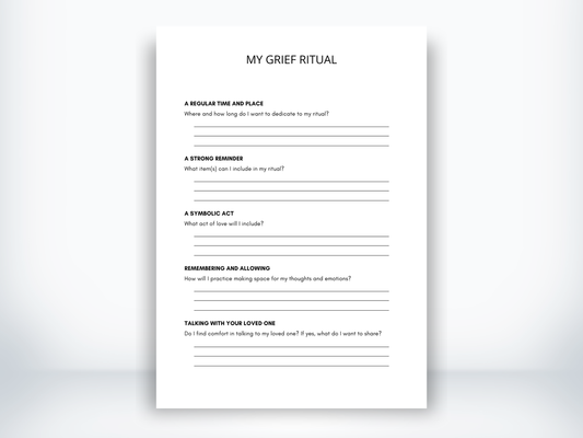 My Grief Ritual Worksheet PDF