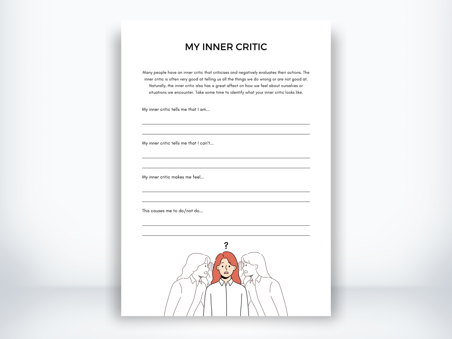 My Inner Critic Worksheet PDF