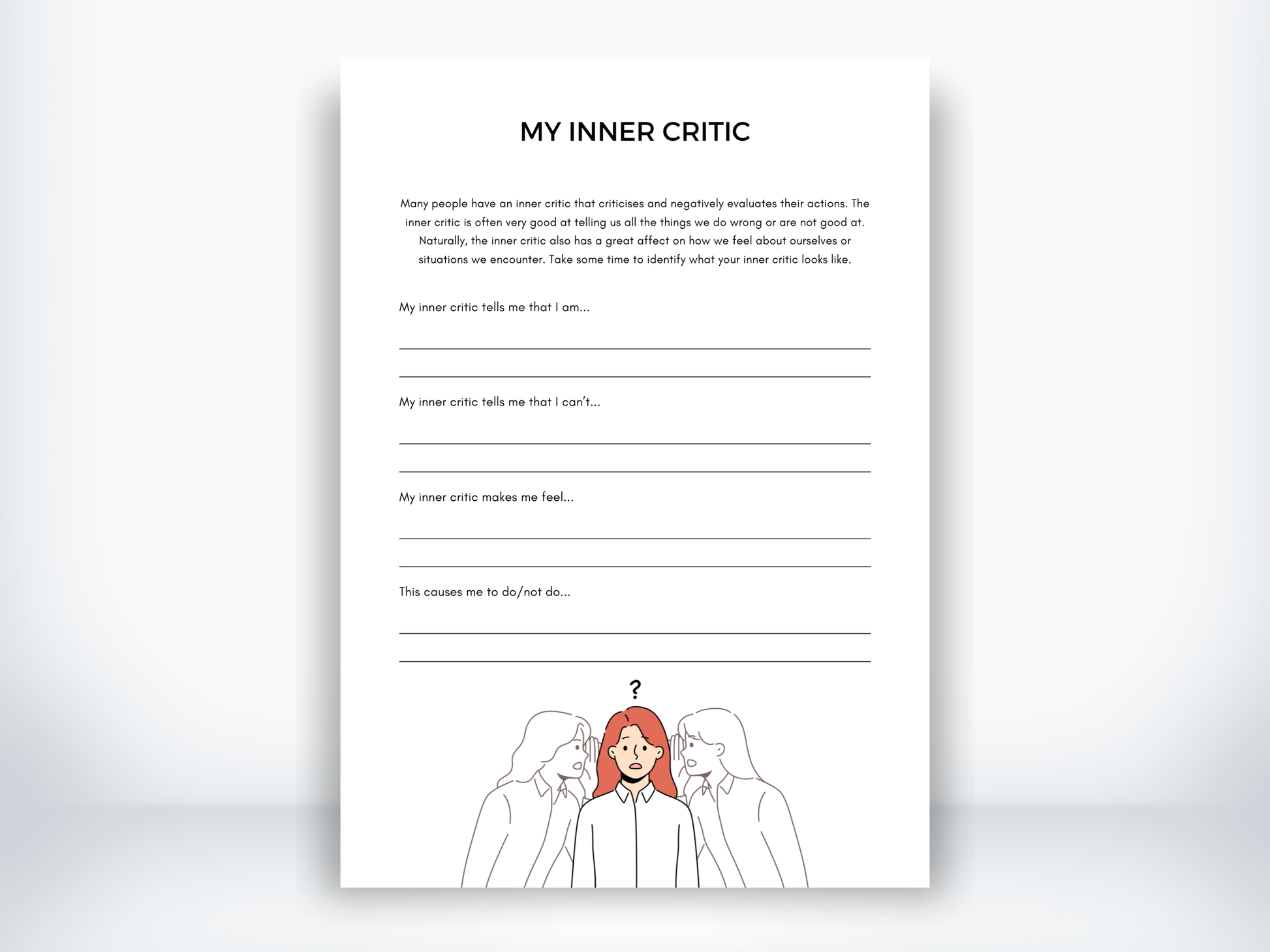 My Inner Critic Worksheet PDF