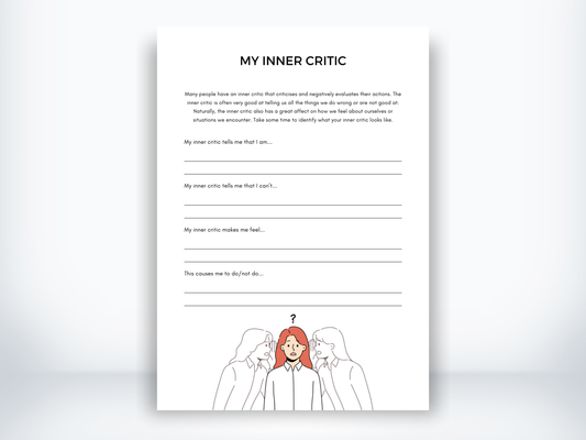 My Inner Critic Worksheet PDF