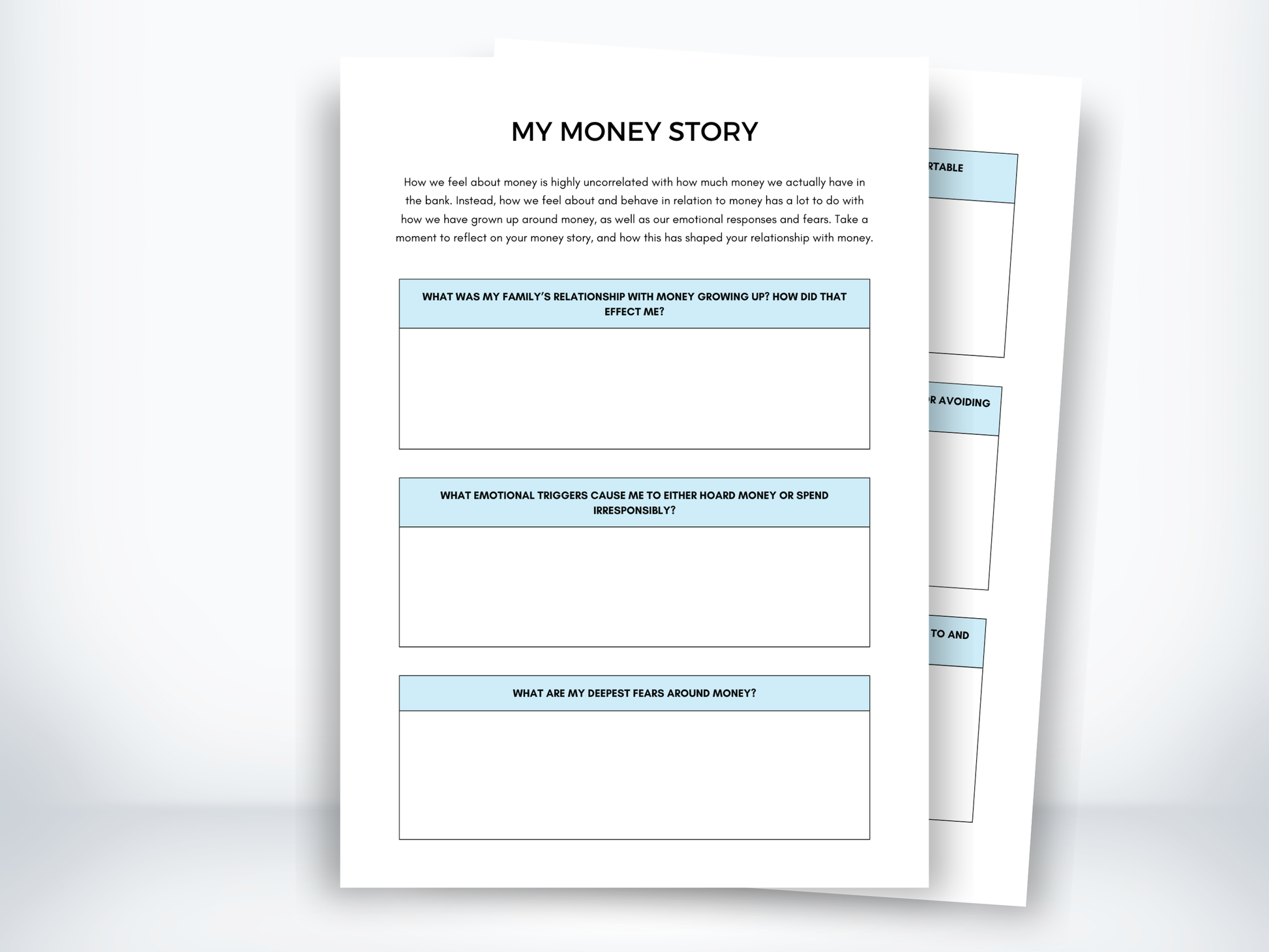 My Money Story Worksheet PDF