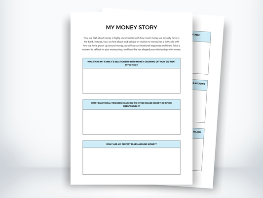 My Money Story Worksheet PDF