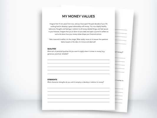 My Money Values Worksheet PDF