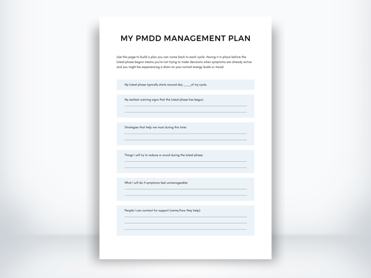 My PMDD Management Plan PDF