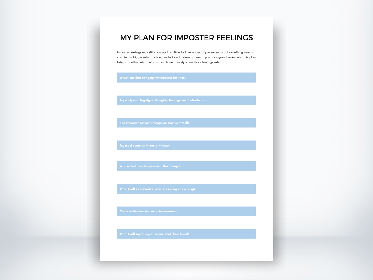 My Plan for Imposter Feelings PDF