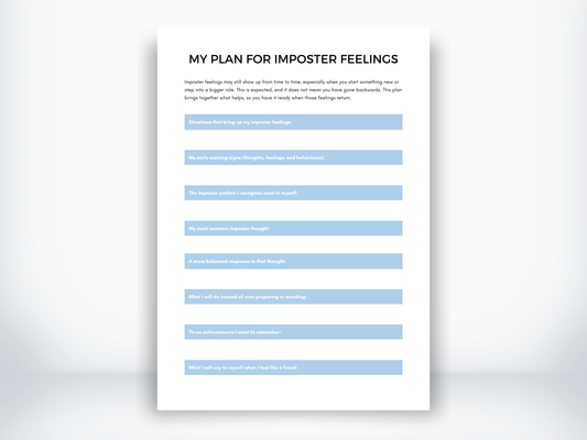 My Plan for Imposter Feelings PDF