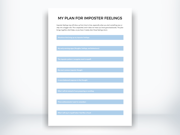 My Plan for Imposter Feelings PDF