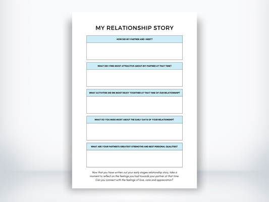 My Relationship Story Worksheet PDF