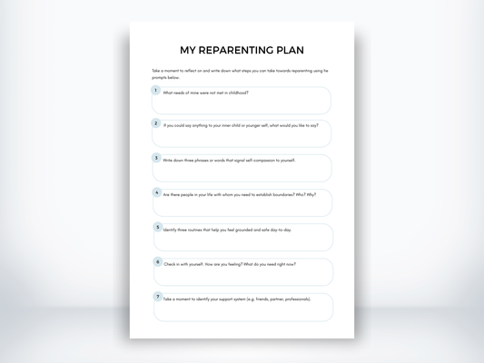 My Reparenting Plan Worksheet PDF
