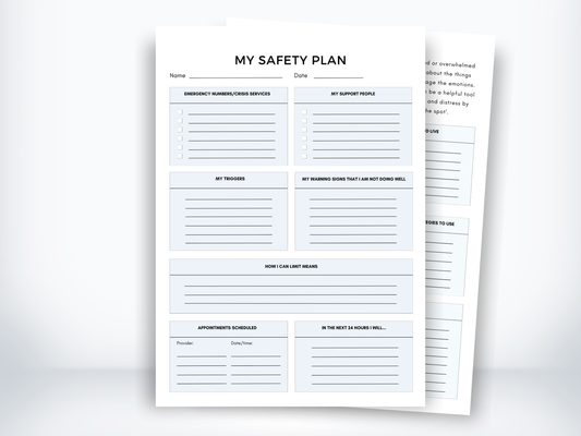 My Safety Plan Template PDF