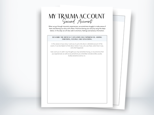 My Trauma Account - Second Account Worksheet PDF