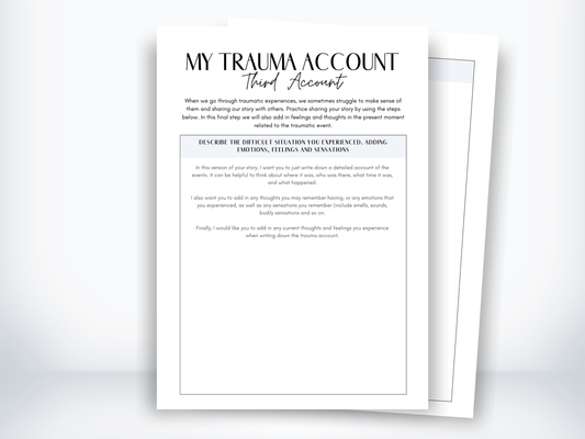 My Trauma Account - Third Account Worksheet PDF