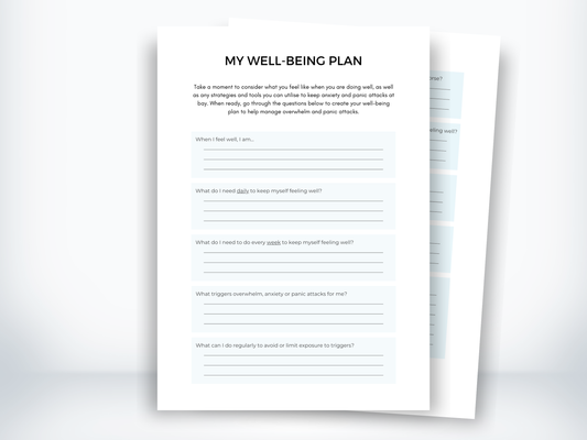My Well-Being Plan Worksheet PDF