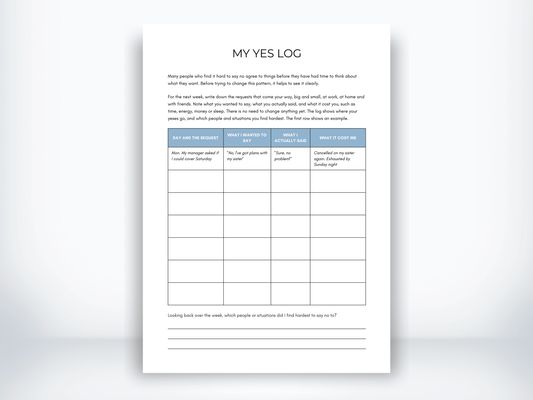 My Yes Log PDF - My Thriving Mind