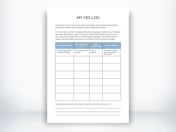 My Yes Log PDF